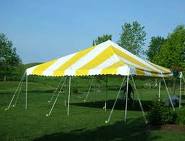 Tent, 20' x 20' Canopy Yellow & White - Needham, MA