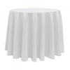 WHITE POLYESTER TABLECLOTH 108 ROUND