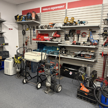 DIY RentalsWall-mounted shelves labeled 